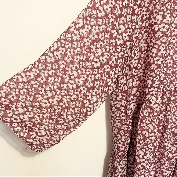 ❌SOLD❌➕ Lane Bryant Floral Semi Sheer Button Front Blouse Womens Plus Size 22/24 - Picture 5 of 9